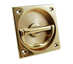 Square Flush Pull - 75mm - Heavy Duty Brass