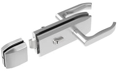 Glass-to-Glass Lock Set with Lever Handles - 176 × 76mm