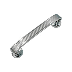 Orchid solid brass pull handle on backplate, 300mm long and 52mm wide, with a polished chrome finish, offering a secure grip and stylish design for doors.