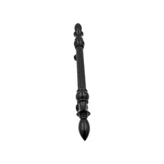 Ardea solid brass pull handle with a classical vintage design, 480mm in length and 39mm wide, featuring a black finish, perfect for adding timeless elegance to doors.