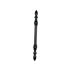Ardea solid brass pull handle with a classical vintage design, 480mm in length and 39mm wide, featuring a black finish, perfect for adding timeless elegance to doors.