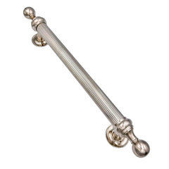Casilda solid brass door pull handle, 500mm in length with a stylish reeded grip, available in polished brass, satin nickel, and polished chrome finishes, ideal for high-traffic residential and commercial settings