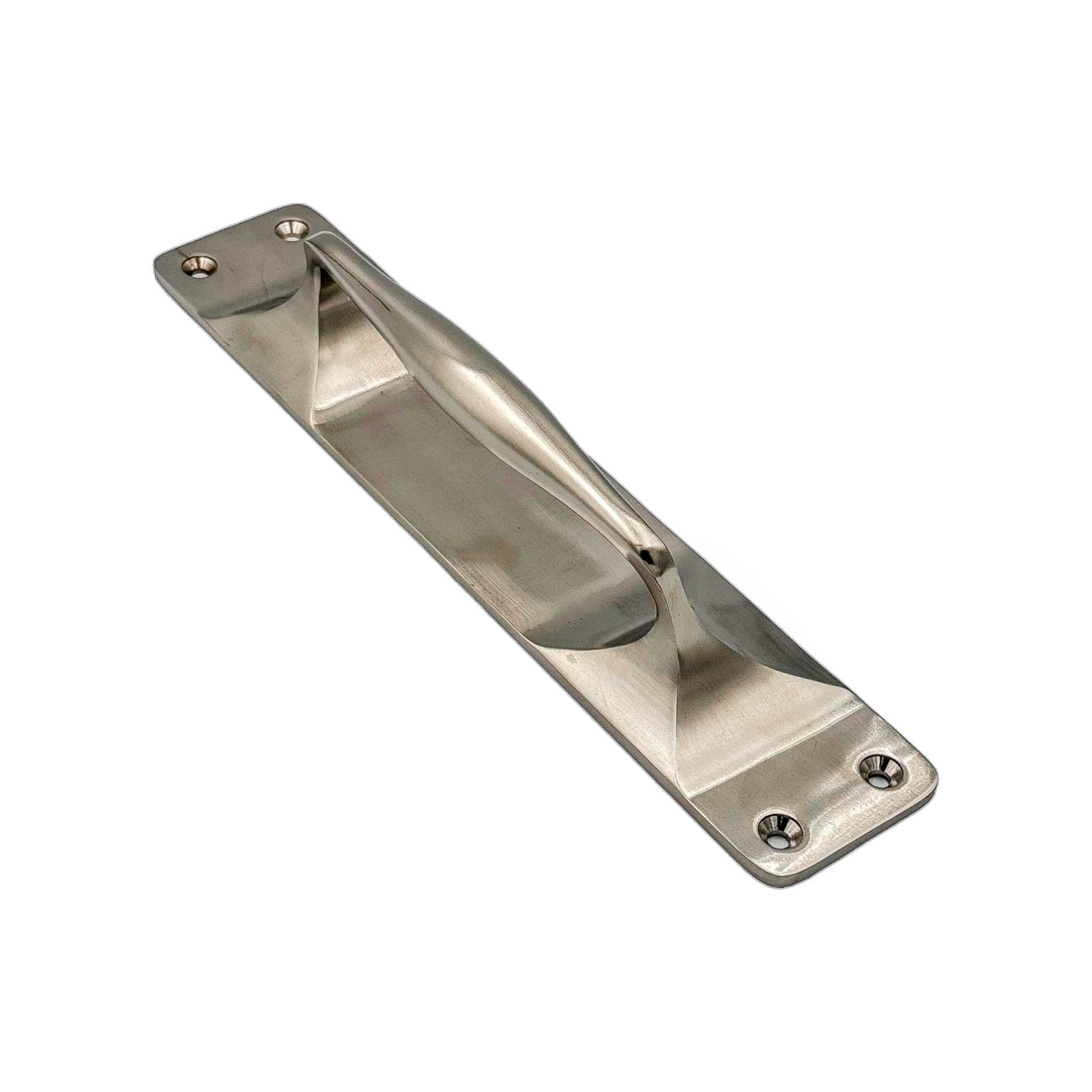 Pull Handle on Plate in Brass & Nickel Finish - 300 x 63 mm