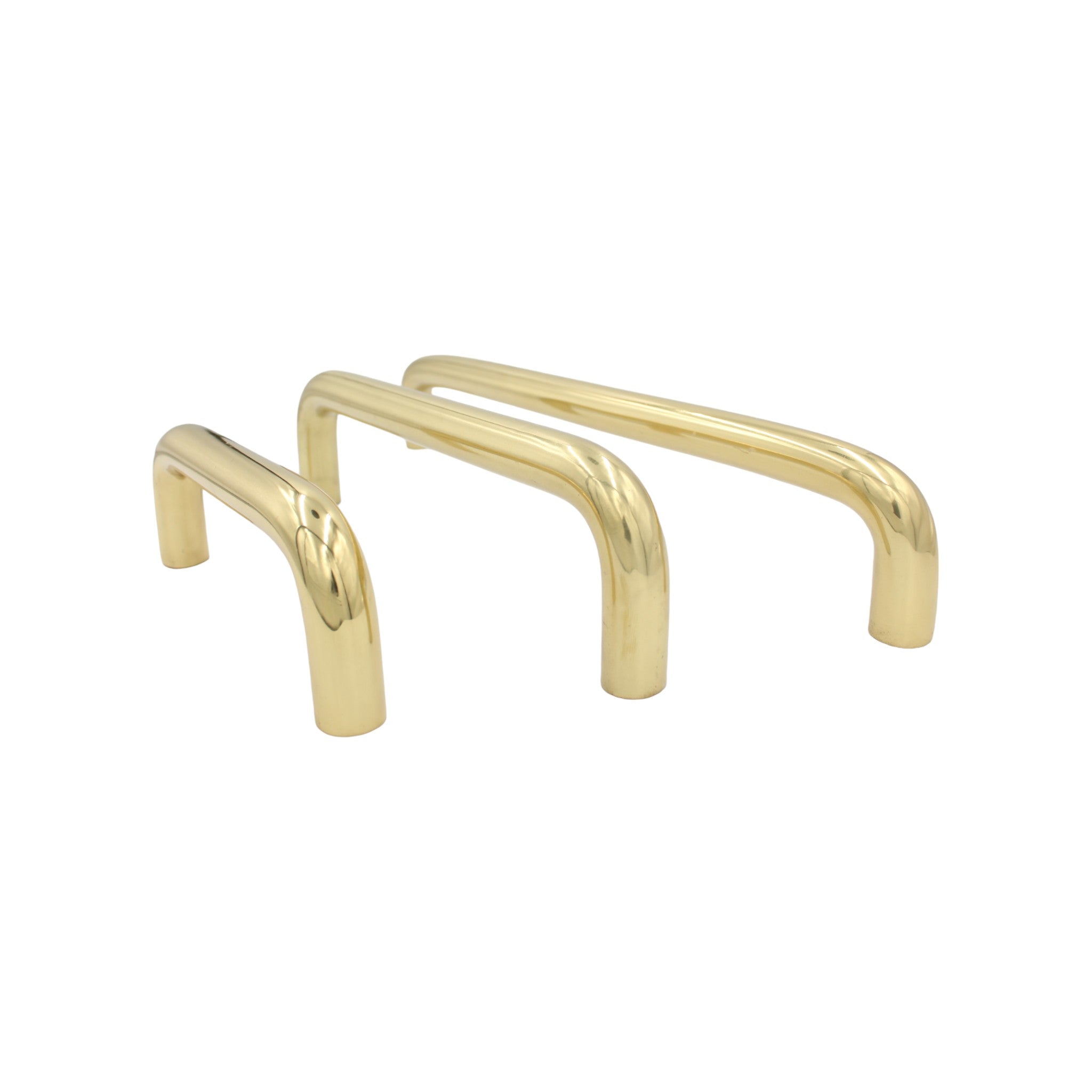 Compact 150mm D Bend door pull handle with a bolt-through design for sturdy installation, ideal for high-traffic commercial and residential doors