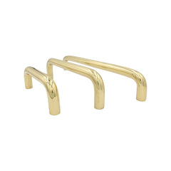 Compact 150mm D Bend door pull handle with a bolt-through design for sturdy installation, ideal for high-traffic commercial and residential doors