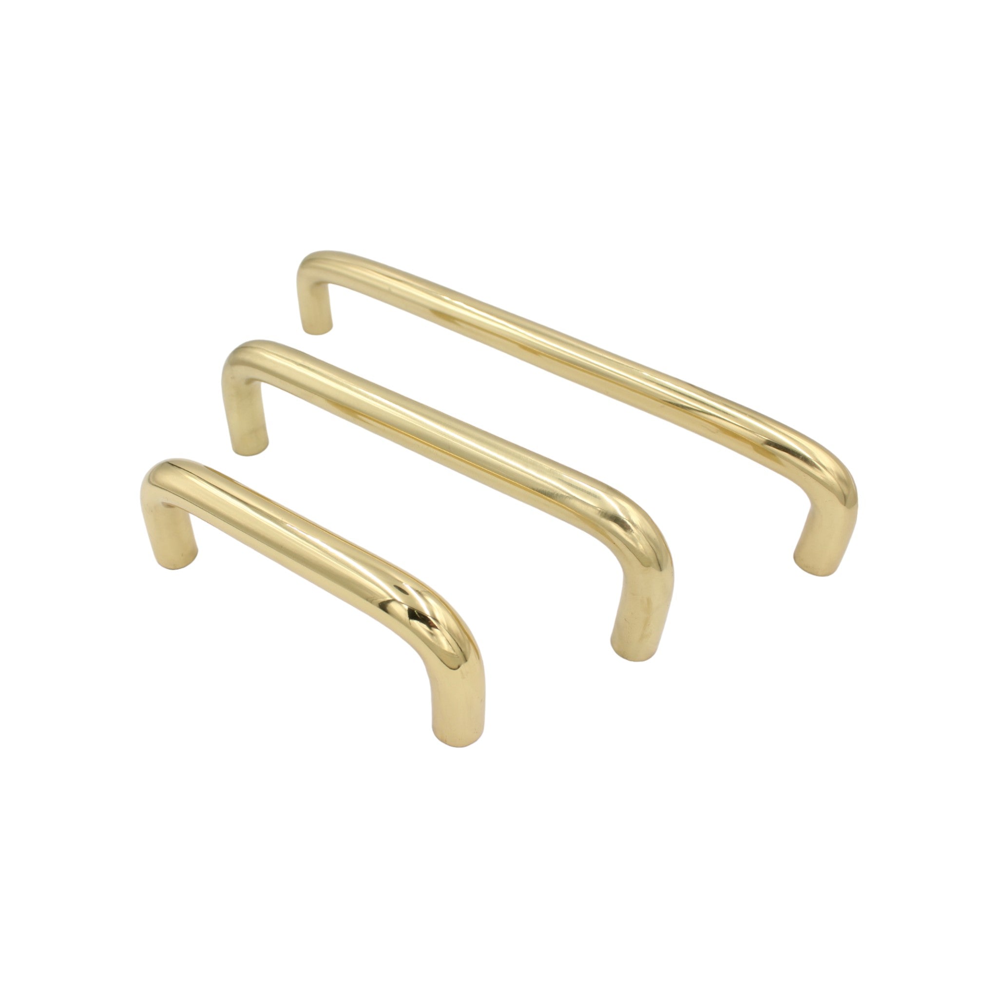 Compact 150mm D Bend door pull handle with a bolt-through design for sturdy installation, ideal for high-traffic commercial and residential doors