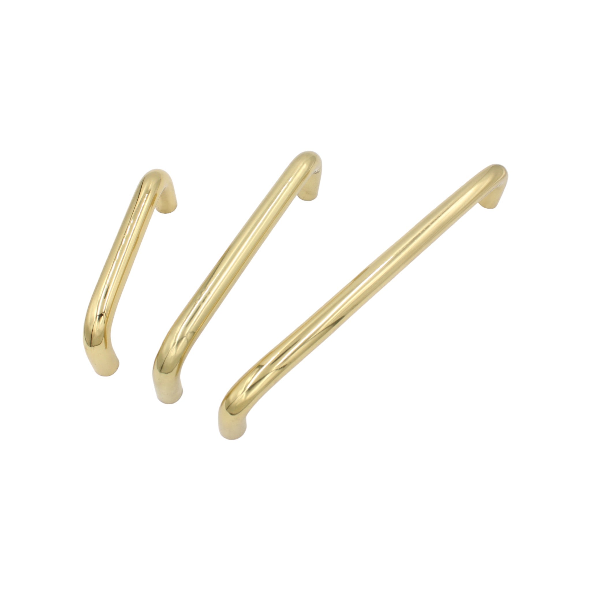 Compact 150mm D Bend door pull handle with a bolt-through design for sturdy installation, ideal for high-traffic commercial and residential doors