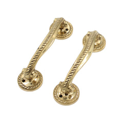 stylish georgian pull handles, ideal for adding elegance to home doors. Available in polished brass finish.