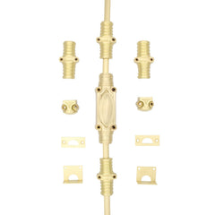 Hampton Reeded Cremone Bolt by Euro Art | Solid Brass Espagnolette Bolt