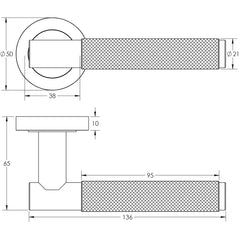 Knurled Door Handles - 136 x 65mm