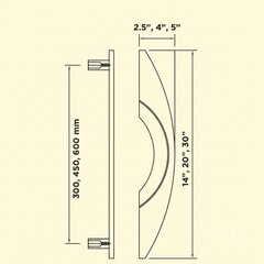 Lunara Luxury Interior Door Pull Handle (Multiple Sizes)