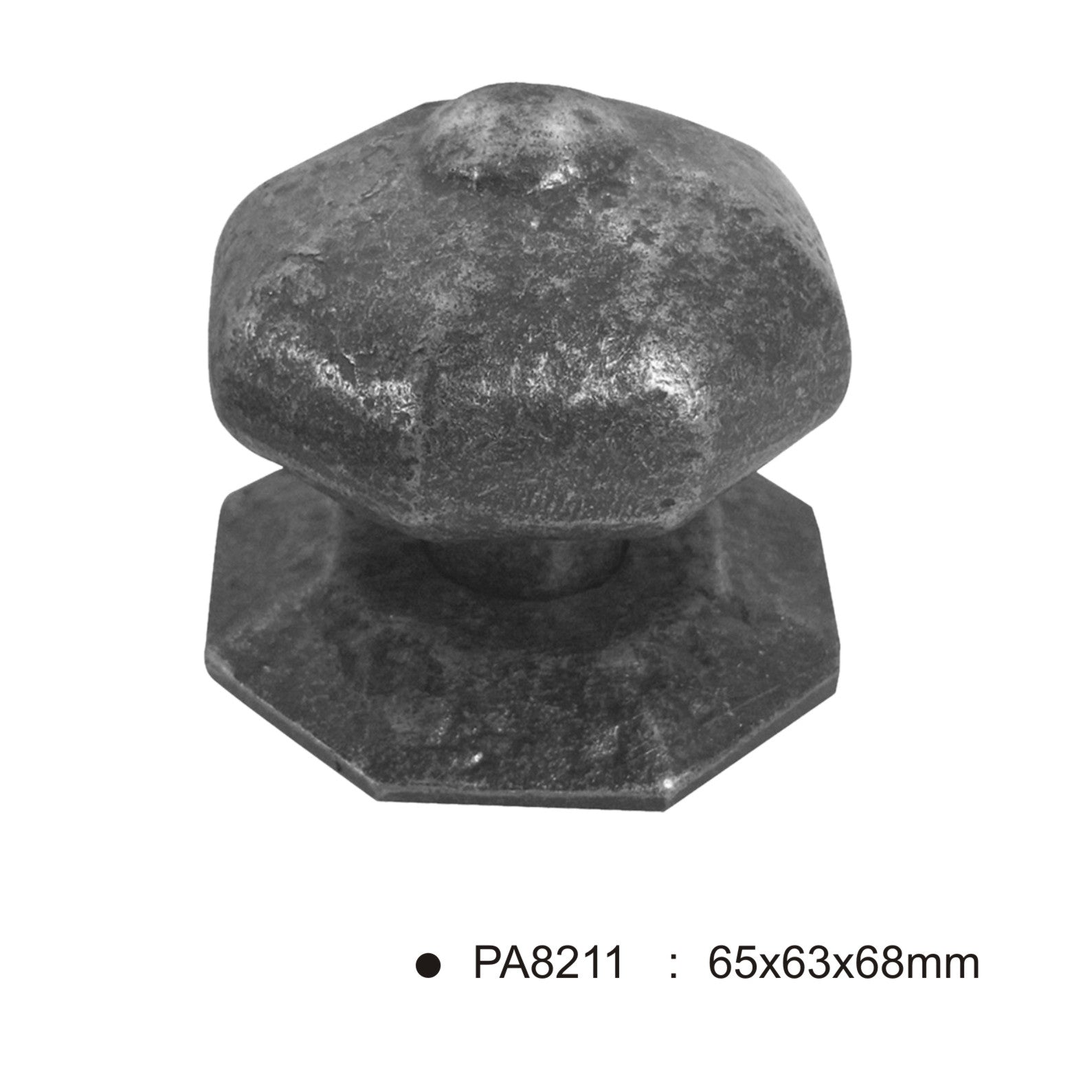 Euro Art Pewter Antique Center Door Knob with a rounded design and vintage charm, featuring a decorative finish. A durable, elegant door knob ideal for enhancing entryways with a sophisticated touch.