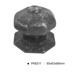 Euro Art Pewter Antique Center Door Knob with a rounded design and vintage charm, featuring a decorative finish. A durable, elegant door knob ideal for enhancing entryways with a sophisticated touch.