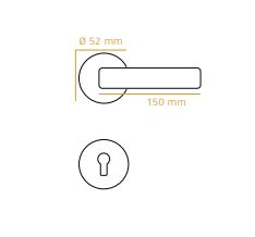 Turkish Sonic door handle with a sleek lever on rose design, featuring a 52mm rose and 150mm handle length, offering ease of use and a sophisticated touch for any room.