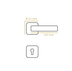 Turkish Do?anlar Turkuaz handle with a modern design, featuring a 52mm rose and 142mm handle length, offering a sleek and durable grip to elevate your decor.