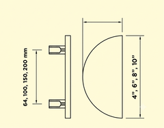 Timber Half Round Luxury Interior Door Pull Handle (Multiple Sizes)