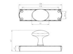 Oval Knob Oscar Espagnolette Bolt