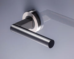 Turkish Nirvana PYZ rose door handle with a luxurious design, featuring a 55.5mm rose and 125mm handle length, combining premium materials and craftsmanship for a sophisticated touch.