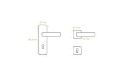 Turkish Penta door handle with a sleek modern design, featuring a 56mm rose and 134mm handle length, combining style, durability, and functionality to enhance any door.