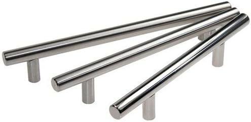 T-Bar door pull handle, 400mm in length with a 19mm diameter and 300mm center-to-center distance, made of stainless steel, available in polished and satin finishes, designed for high-traffic door entrances.