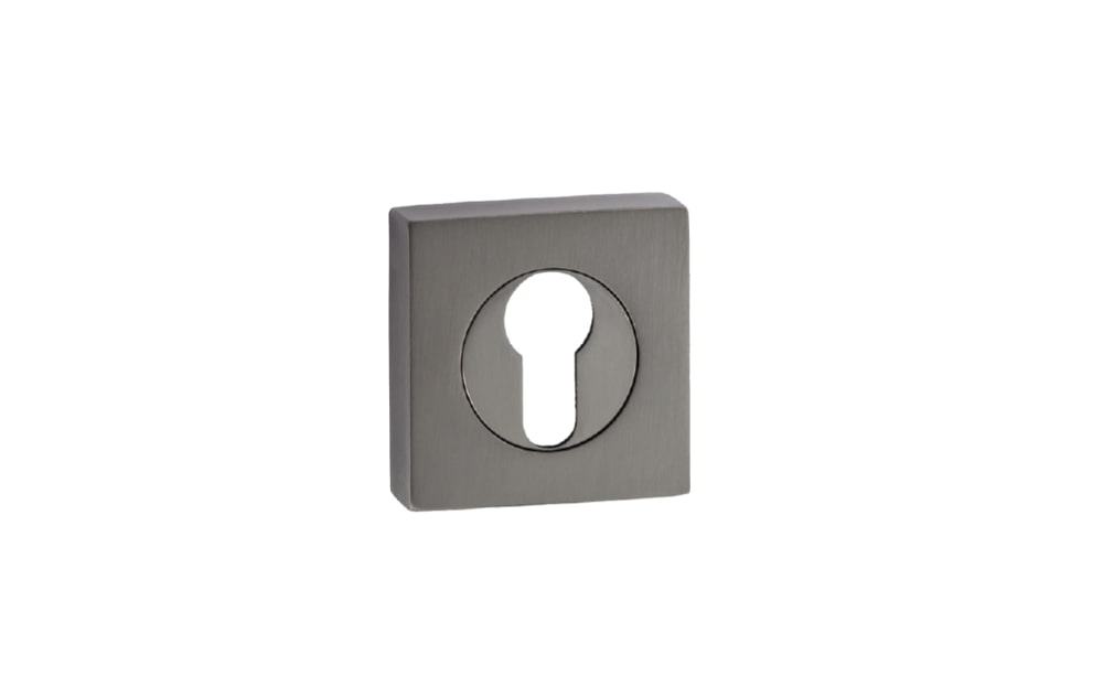 Turkish Euro Square Standard escutcheon, 52mm in size, designed to provide a sleek and modern finishing touch while enhancing door security and aesthetics.