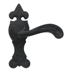 Euro Art Lever Latch 155x50mm in Black Antique finish, with sleek Lever On Backplate design, crafted for elegance and practicality, perfect for diverse door applications.