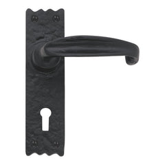 Euro Art Lever Lock (Slimline V) 158x38mm in Black Antique, featuring minimalist Slimline V design, paired set for modern door hardware solutions.