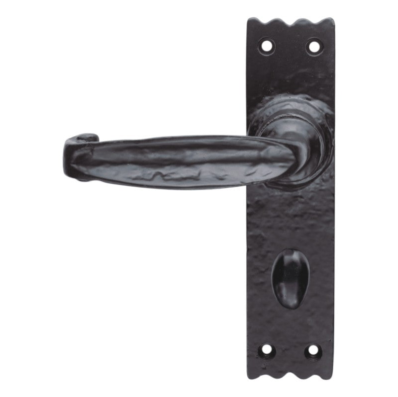 Euro Art Lever Bathroom Set (Slimline V) 158x38mm in Black Antique, designed for contemporary bathroom interiors with modern elegance and ergonomic backplate design.