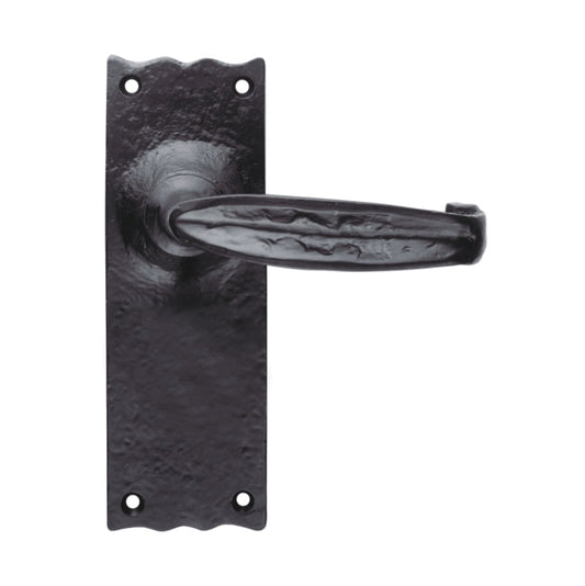 Euro Art Hardware Lever Latch - 155mm x 55mm in Black Antique, classic Lever On Backplate design, premium craftsmanship, versatile application, and easy installation.