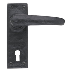 Euro Art Hardware Lever Lock - 130mm x 40mm in Black Antique, classic Lever On Backplate design, premium craftsmanship, versatile application, and easy installation.