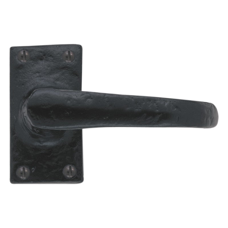 Euro Art Hardware Lever Latch - 75mm x 40mm in Black Antique, classic Lever On Backplate design, premium craftsmanship, versatile application, and easy installation.