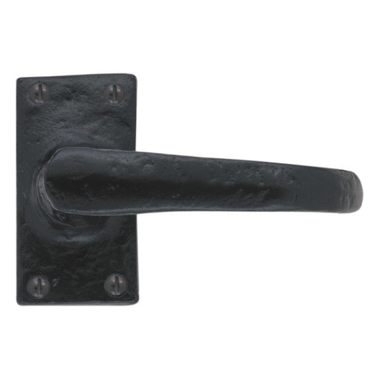 Euro Art Hardware Lever Latch - 75mm x 40mm in Black Antique, classic Lever On Backplate design, premium craftsmanship, versatile application, and easy installation.