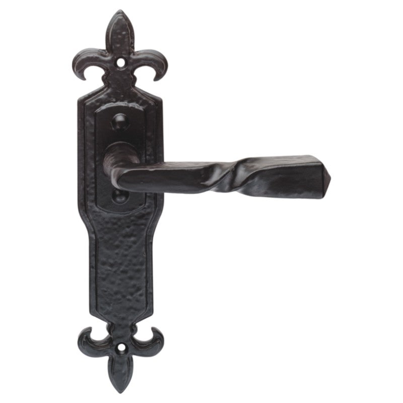 Euro Art Lever Latch 222mm x 50mm, classic Lever On Backplate design, Black Antique finish, showcasing superior craftsmanship and functionality. Perfect blend of style and ease of use for residential or commercial doors.