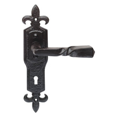 Euro Art Lever Latch 222mm x 50mm in Black Antique finish (BA9078), ergonomic design with a smooth, comfortable grip. Timeless elegance for enhancing interior and exterior doors with long-lasting durability and sophisticated appearance.