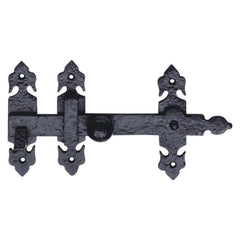 Euro Art 8 Suffolk Latch - 203mm in Black Antique finish, blending timeless design with durable construction for reliable and elegant gate security.