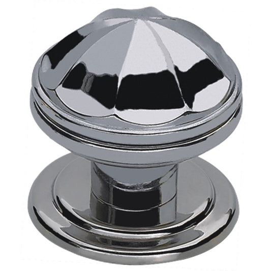 Gloria Centre Door Knob by Euro Art, 71x70x72mm, in Polished Chrome. A stylish and modern door accessory that blends form and function, adding a sophisticated touch to any door.