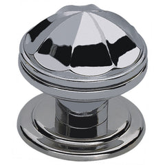 Gloria Centre Door Knob by Euro Art, 71x70x72mm, in Polished Chrome. A stylish and modern door accessory that blends form and function, adding a sophisticated touch to any door.
