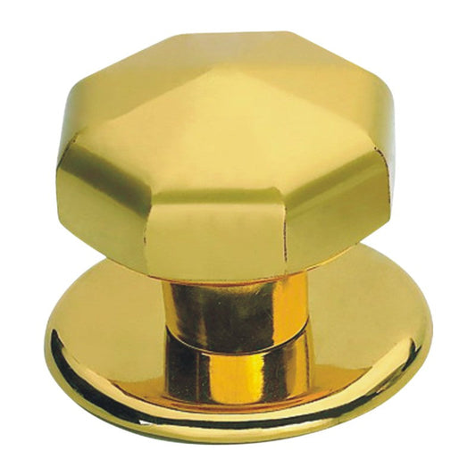 Jeno Centre Door Knob by Euro Art, 71x71x80mm, available in Polished Brass and Polished Chrome finishes. A sophisticated door accessory that combines timeless design with versatility, adding luxury to any door.