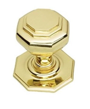 Oct Centre Door Knob - 100mm by Euro Art Hardware, featuring premium finishes in Polished Brass and Polished Chrome. A compact, elegant door accessory designed to enhance both residential and commercial entrances with its sophisticated style.