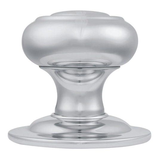 86mm x 70mm Verda Centre Door Knob from Euro Art, available in Satin Nickel and Polished Chrome. This high-quality, elegant door accessory combines sophisticated design with durability, making a stylish statement for any door
