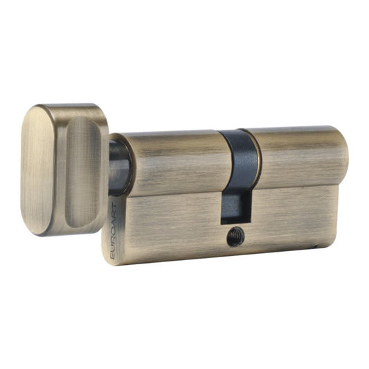 Euro Art Bathroom Thumbturn Brass Euro Cylinder - 70mm in high-security 6-pin design, featuring solid brass construction, anti-drill pins, and bespoke master key options for optimal security and reliability.