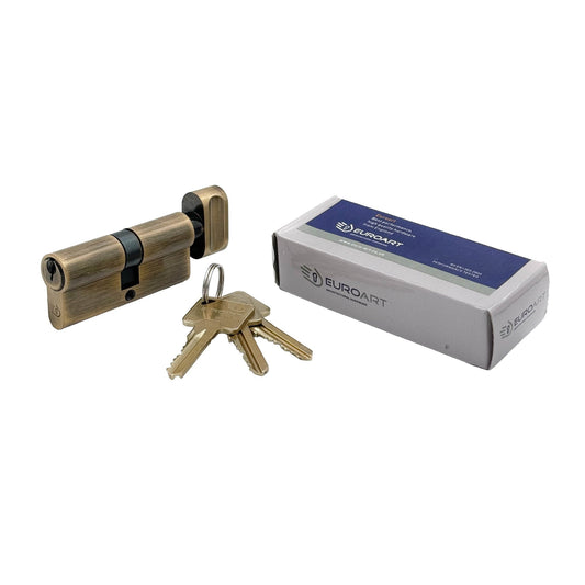 High Security 6 Pin - Key and Turn Brass Cylinder - 70mm