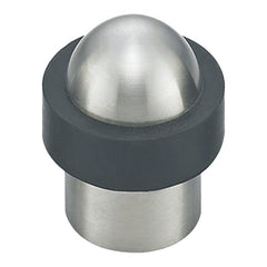 Euro Art Round Head Door Stop in satin stainless steel, designed to cushion door impacts and protect walls and furniture, with a modern and minimalist round head design.