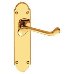 Shaped Scroll Lever on Back Plate lever Latch- Smooth Fisnish - 168mm X 40mm