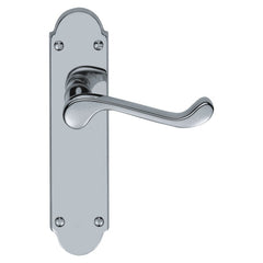 Shaped Scroll Lever on Back Plate lever Latch- Smooth Fisnish - 168mm X 40mm