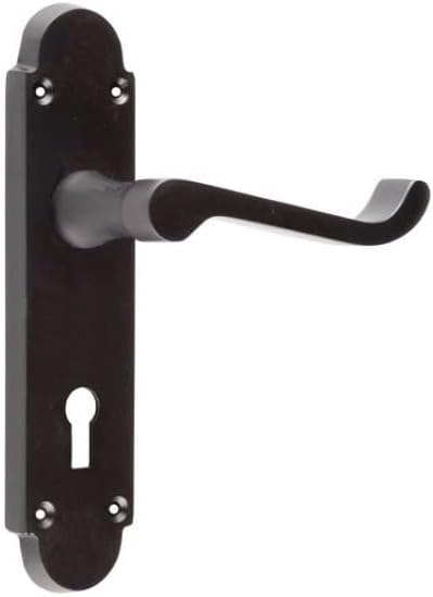 Shaped Scroll Lever on Back Plate lever lock - Smooth Fisnish - 168mm X 40mm
