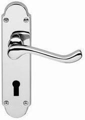 Shaped Scroll Lever on Back Plate lever lock - Smooth Fisnish - 168mm X 40mm
