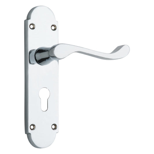Shaped Scroll Lever on Back Plate lever EuroProfile - Smooth finish - 168mm X 40mm
