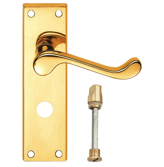 Valens Scroll Bathroom Lever on Backplate 150mm x 40mm (PAIR)