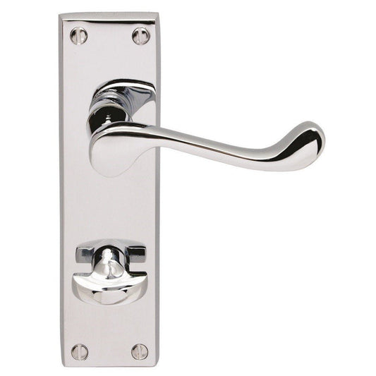 Valens Scroll Bathroom Lever on Backplate 150mm x 40mm (PAIR)